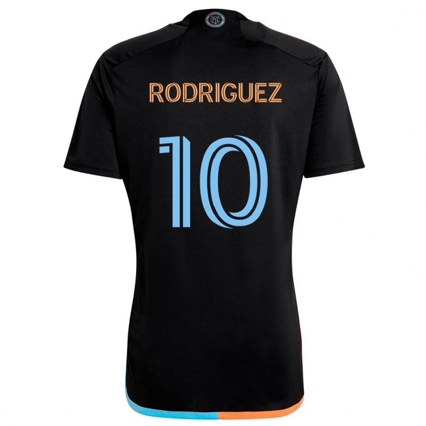 Niño Fútbol Camiseta Santiago Rodríguez #10 Negro Naranja Azul 2ª Equipación 2024/25 Argentina