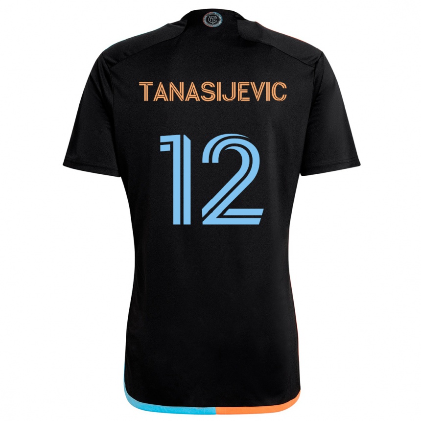 Niño Fútbol Camiseta Strahinja Tanasijevic #12 Negro Naranja Azul 2ª Equipación 2024/25 Argentina