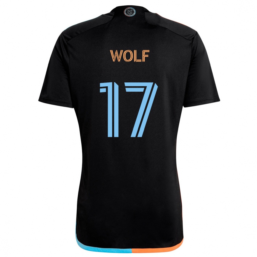 Niño Fútbol Camiseta Hannes Wolf #17 Negro Naranja Azul 2ª Equipación 2024/25 Argentina