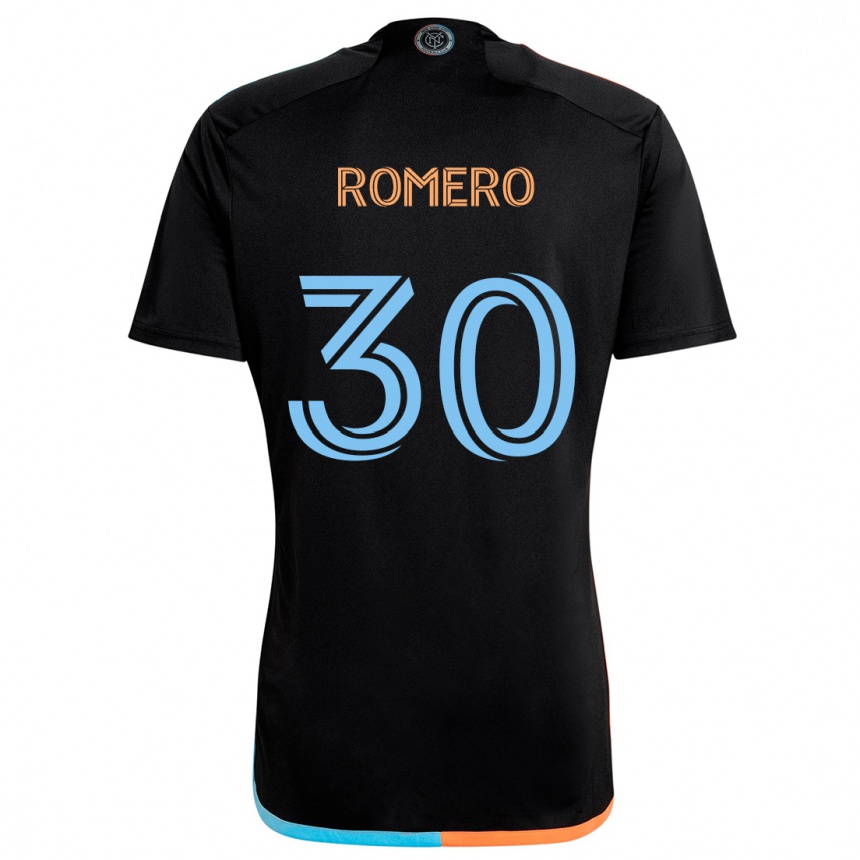 Niño Fútbol Camiseta Tomás Romero #30 Negro Naranja Azul 2ª Equipación 2024/25 Argentina