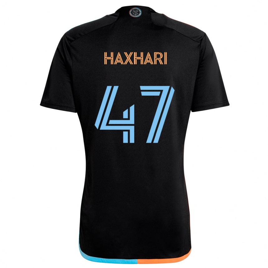 Niño Fútbol Camiseta Klevis Haxhari #47 Negro Naranja Azul 2ª Equipación 2024/25 Argentina