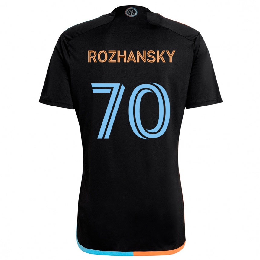 Niño Fútbol Camiseta Jake Rozhansky #70 Negro Naranja Azul 2ª Equipación 2024/25 Argentina