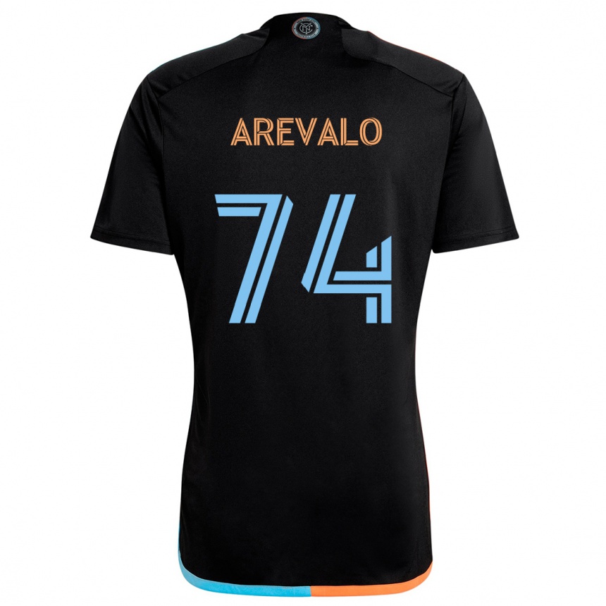 Niño Fútbol Camiseta Ronny Arévalo #74 Negro Naranja Azul 2ª Equipación 2024/25 Argentina