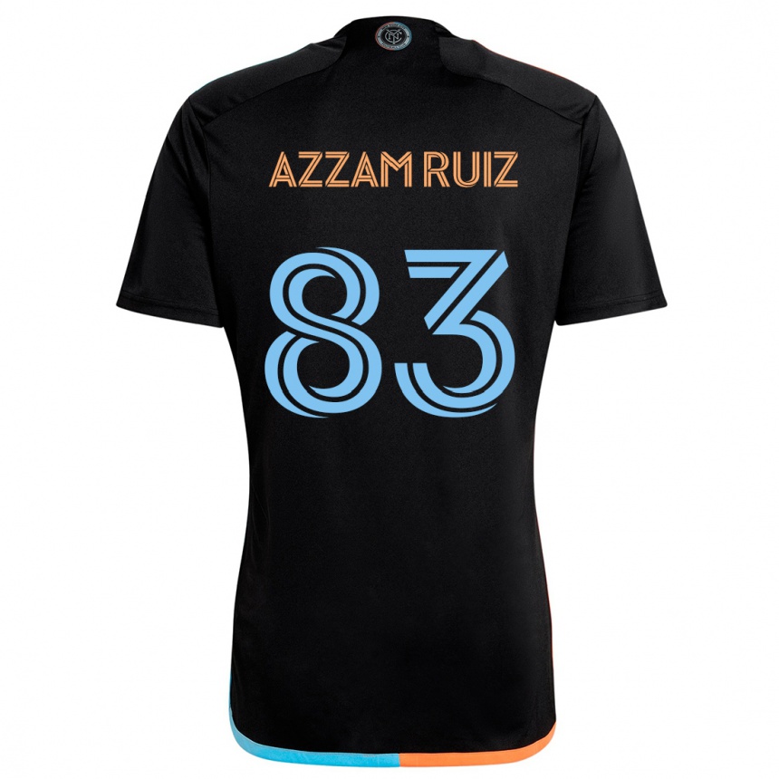 Niño Fútbol Camiseta Camil Azzam Ruiz #83 Negro Naranja Azul 2ª Equipación 2024/25 Argentina