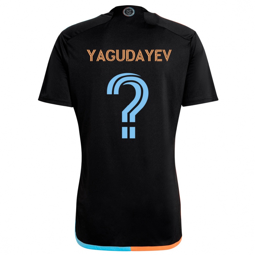 Niño Fútbol Camiseta Alexander Yagudayev #0 Negro Naranja Azul 2ª Equipación 2024/25 Argentina