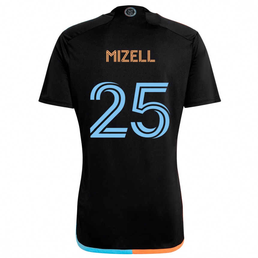 Niño Fútbol Camiseta Cody Mizell #25 Negro Naranja Azul 2ª Equipación 2024/25 Argentina