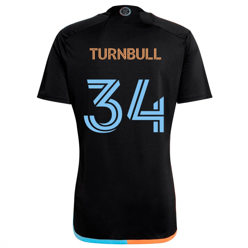 Niño Fútbol Camiseta Stephen Turnbull #34 Negro Naranja Azul 2ª Equipación 2024/25 Argentina