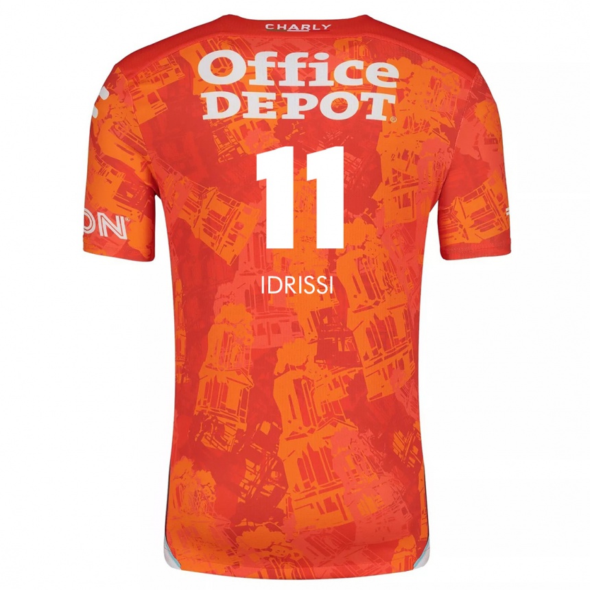 Niño Fútbol Camiseta Oussama Idrissi #11 Naranja Blanco 2ª Equipación 2024/25 Argentina