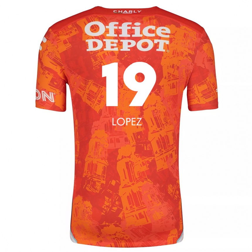 Niño Fútbol Camiseta Javier Eduardo López #19 Naranja Blanco 2ª Equipación 2024/25 Argentina