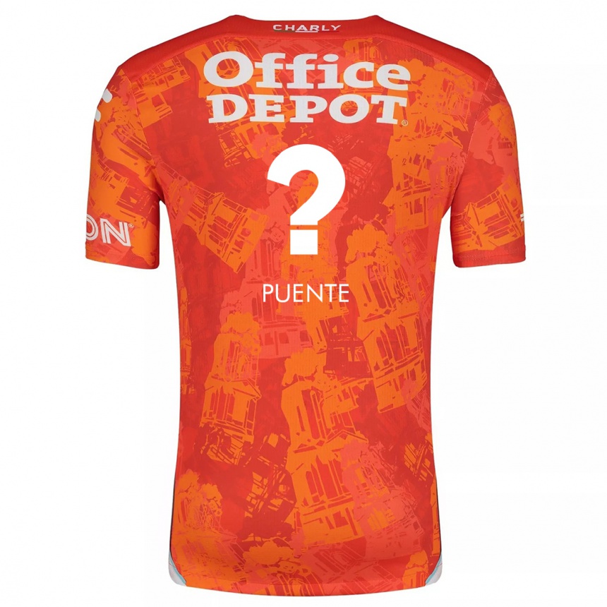 Niño Fútbol Camiseta Luis Puente #0 Naranja Blanco 2ª Equipación 2024/25 Argentina