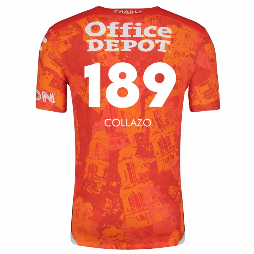 Niño Fútbol Camiseta David Collazo #189 Naranja Blanco 2ª Equipación 2024/25 Argentina