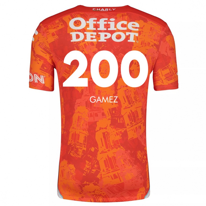 Niño Fútbol Camiseta Sergio Gámez #200 Naranja Blanco 2ª Equipación 2024/25 Argentina