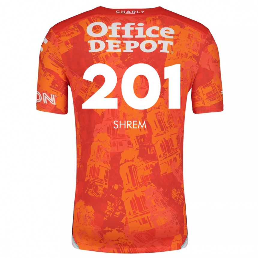 Niño Fútbol Camiseta David Shrem #201 Naranja Blanco 2ª Equipación 2024/25 Argentina