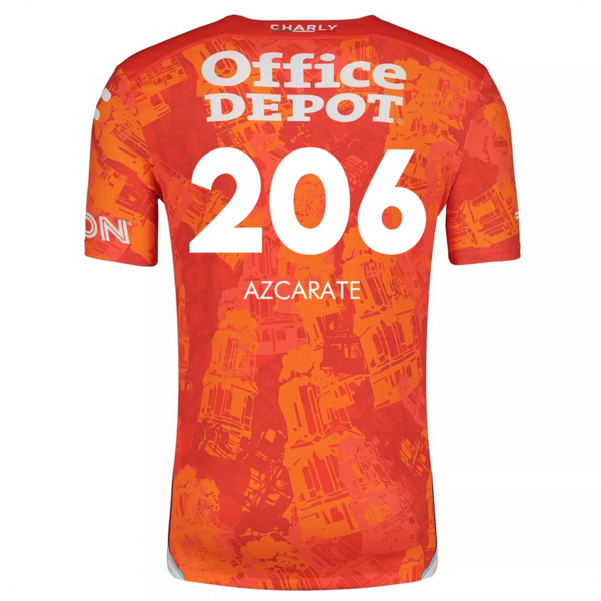 Niño Fútbol Camiseta Yerar Azcárate #206 Naranja Blanco 2ª Equipación 2024/25 Argentina