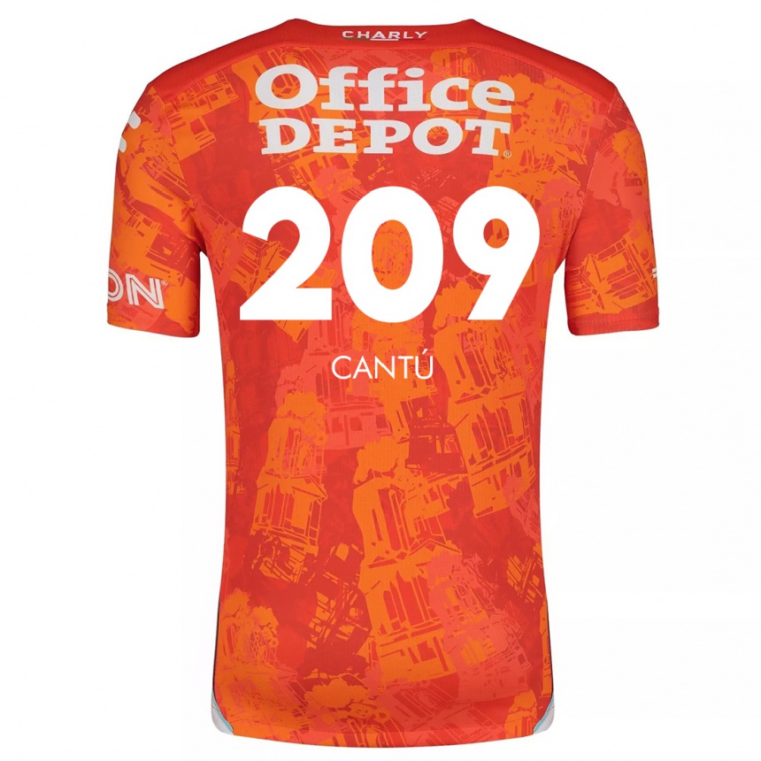 Niño Fútbol Camiseta Juan Cantú #209 Naranja Blanco 2ª Equipación 2024/25 Argentina