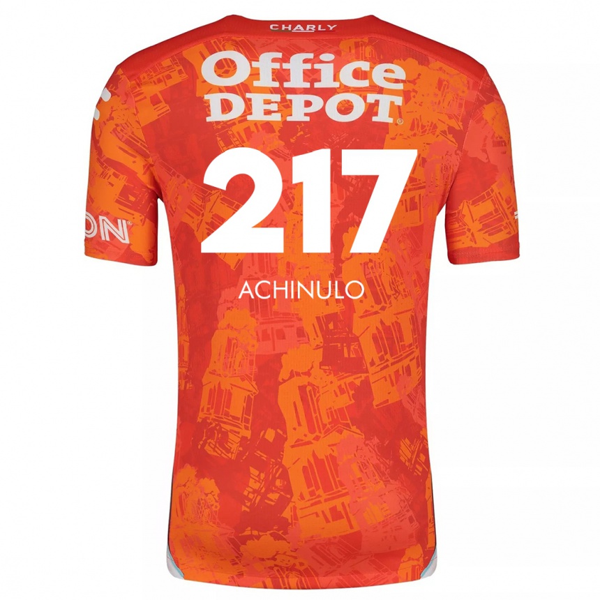 Niño Fútbol Camiseta Princewill Achinulo #217 Naranja Blanco 2ª Equipación 2024/25 Argentina