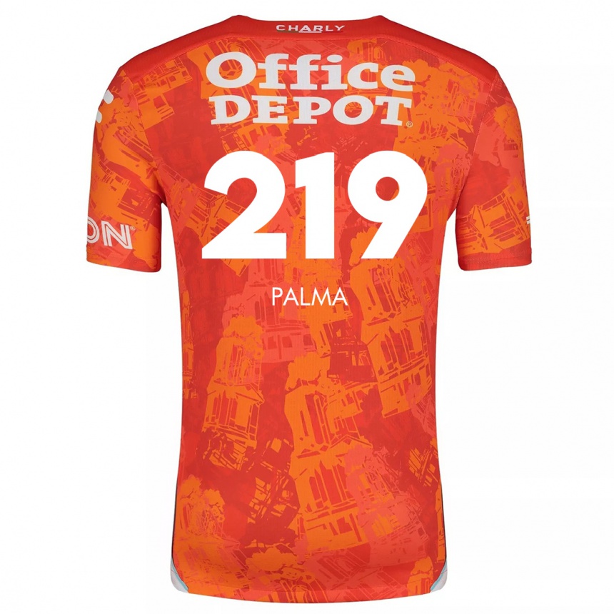 Niño Fútbol Camiseta Pablo Palma #219 Naranja Blanco 2ª Equipación 2024/25 Argentina