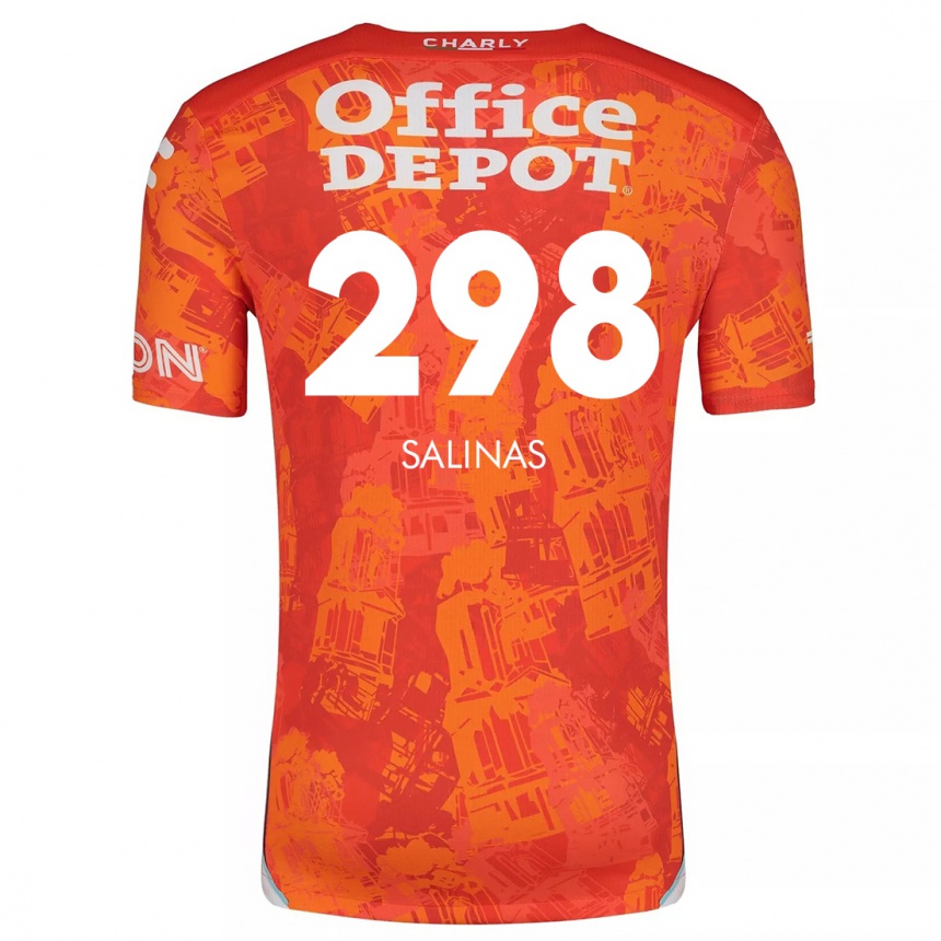 Niño Fútbol Camiseta Jesús Salinas #298 Naranja Blanco 2ª Equipación 2024/25 Argentina