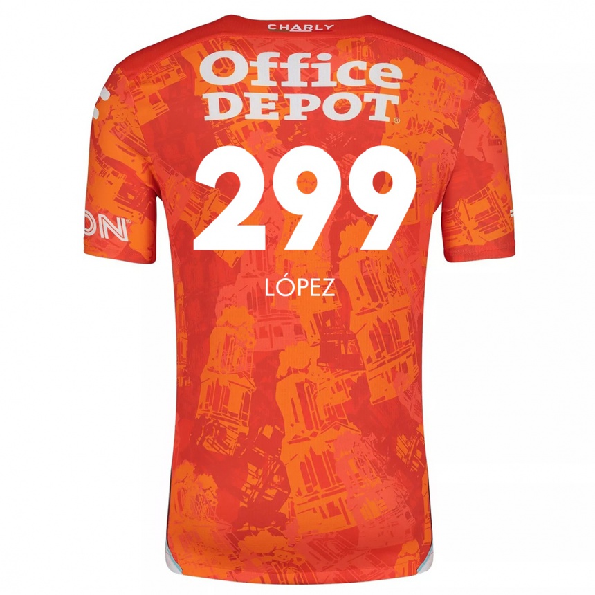 Niño Fútbol Camiseta Santiago López #299 Naranja Blanco 2ª Equipación 2024/25 Argentina