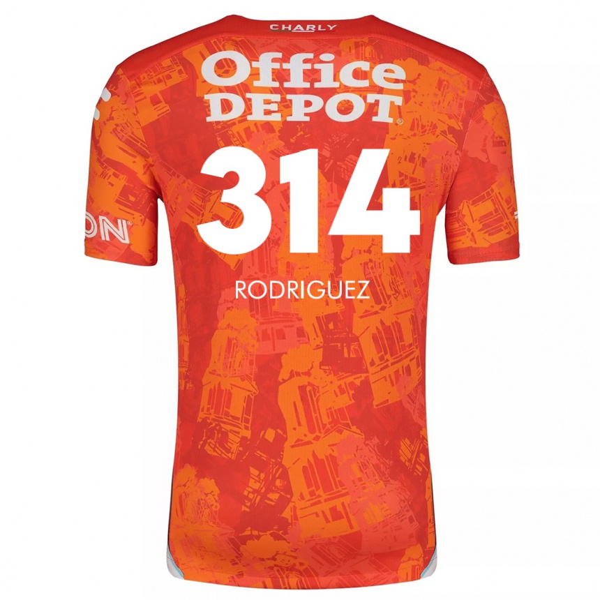 Niño Fútbol Camiseta Alan Rodríguez #314 Naranja Blanco 2ª Equipación 2024/25 Argentina