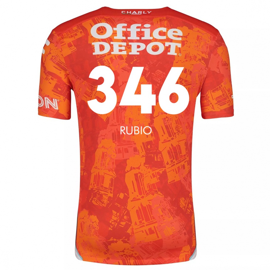 Niño Fútbol Camiseta Mateo Rubio #346 Naranja Blanco 2ª Equipación 2024/25 Argentina