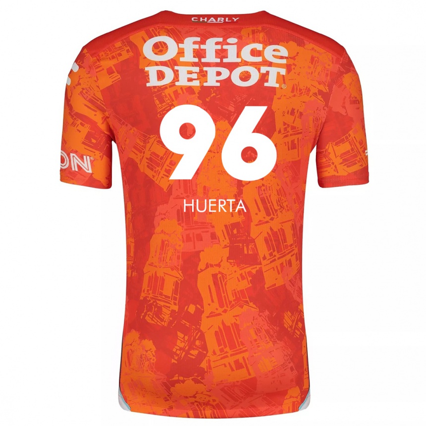 Niño Fútbol Camiseta Edwin Huerta #96 Naranja Blanco 2ª Equipación 2024/25 Argentina