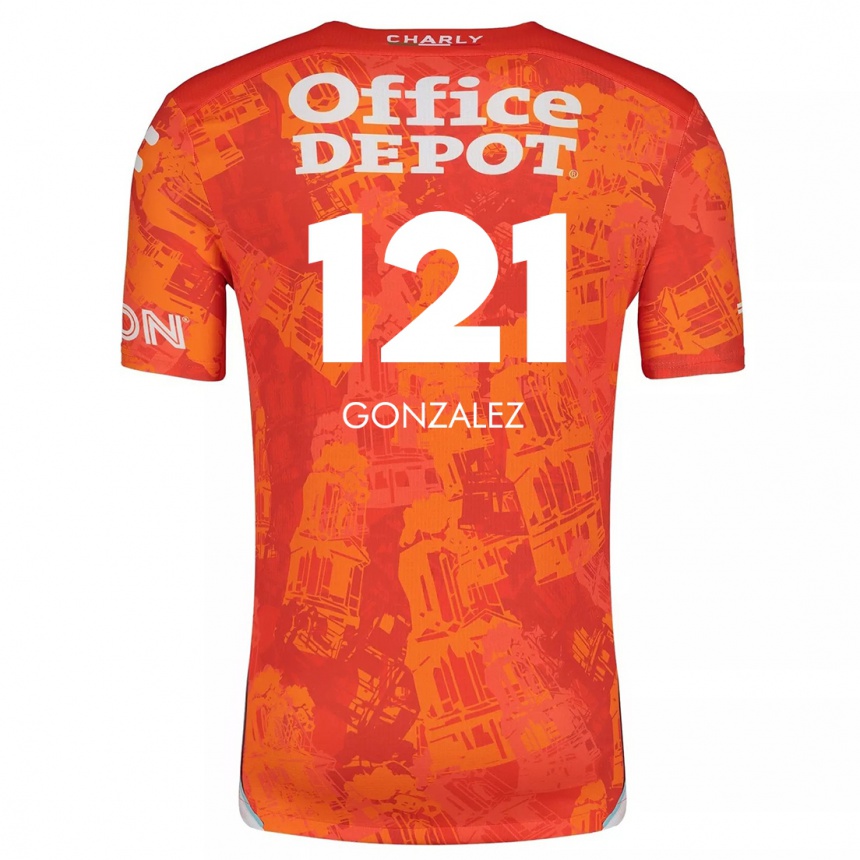 Niño Fútbol Camiseta Cristian González #121 Naranja Blanco 2ª Equipación 2024/25 Argentina