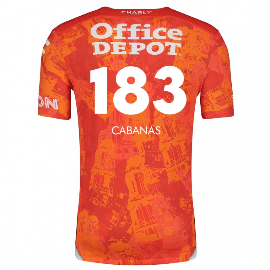 Niño Fútbol Camiseta Mauricio Cabañas #183 Naranja Blanco 2ª Equipación 2024/25 Argentina