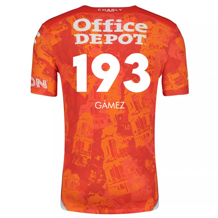 Niño Fútbol Camiseta Juan Gámez #193 Naranja Blanco 2ª Equipación 2024/25 Argentina