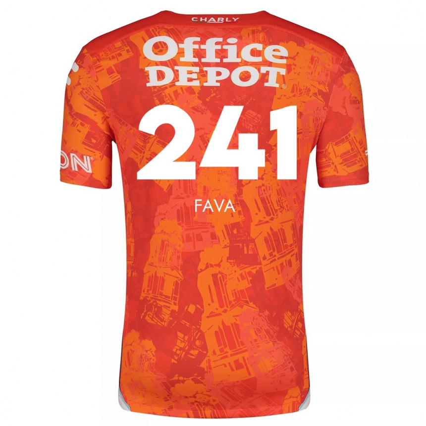 Niño Fútbol Camiseta Marco Fava #241 Naranja Blanco 2ª Equipación 2024/25 Argentina