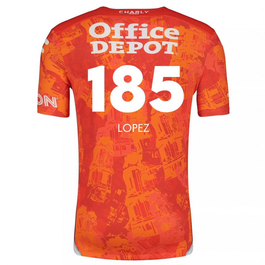 Niño Fútbol Camiseta René López #185 Naranja Blanco 2ª Equipación 2024/25 Argentina