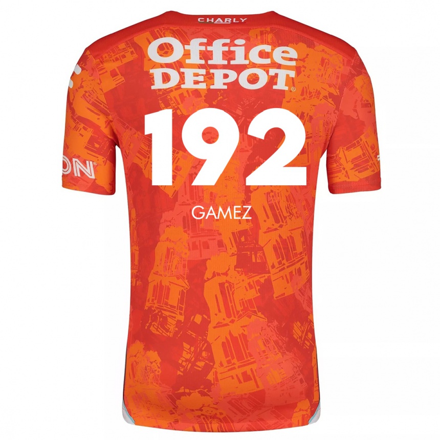 Niño Fútbol Camiseta Jonathan Gámez #192 Naranja Blanco 2ª Equipación 2024/25 Argentina