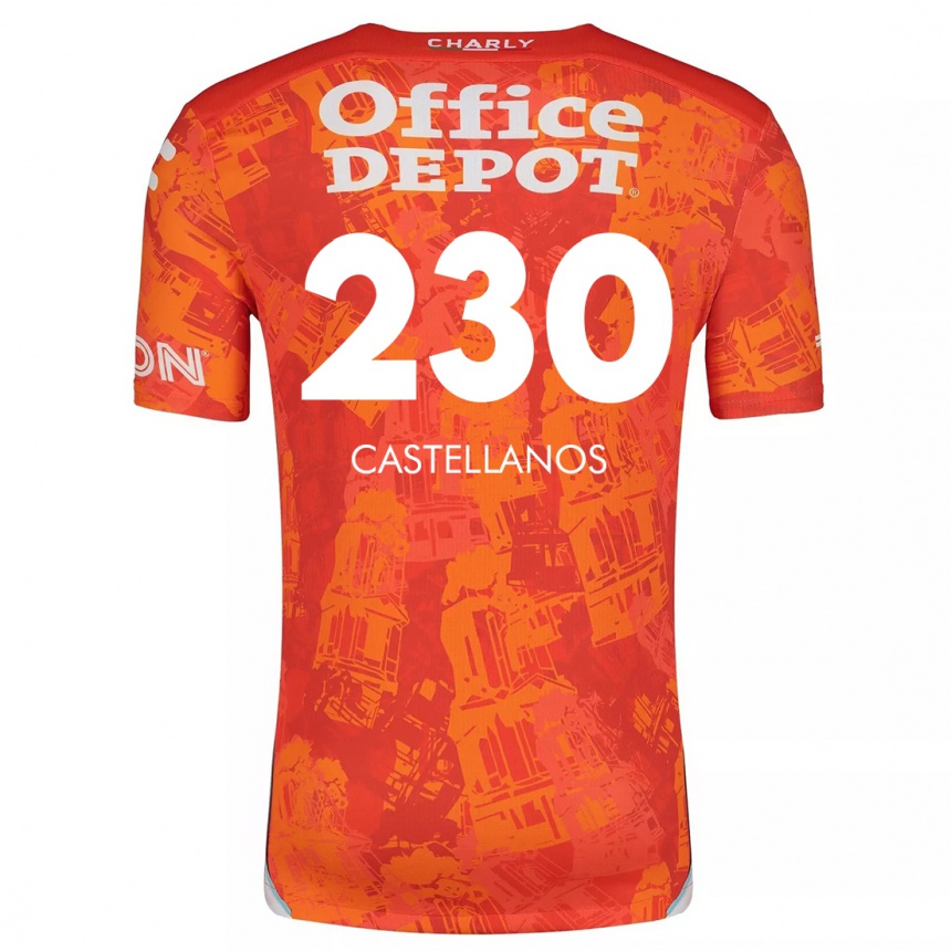 Niño Fútbol Camiseta Edson Castellanos #230 Naranja Blanco 2ª Equipación 2024/25 Argentina