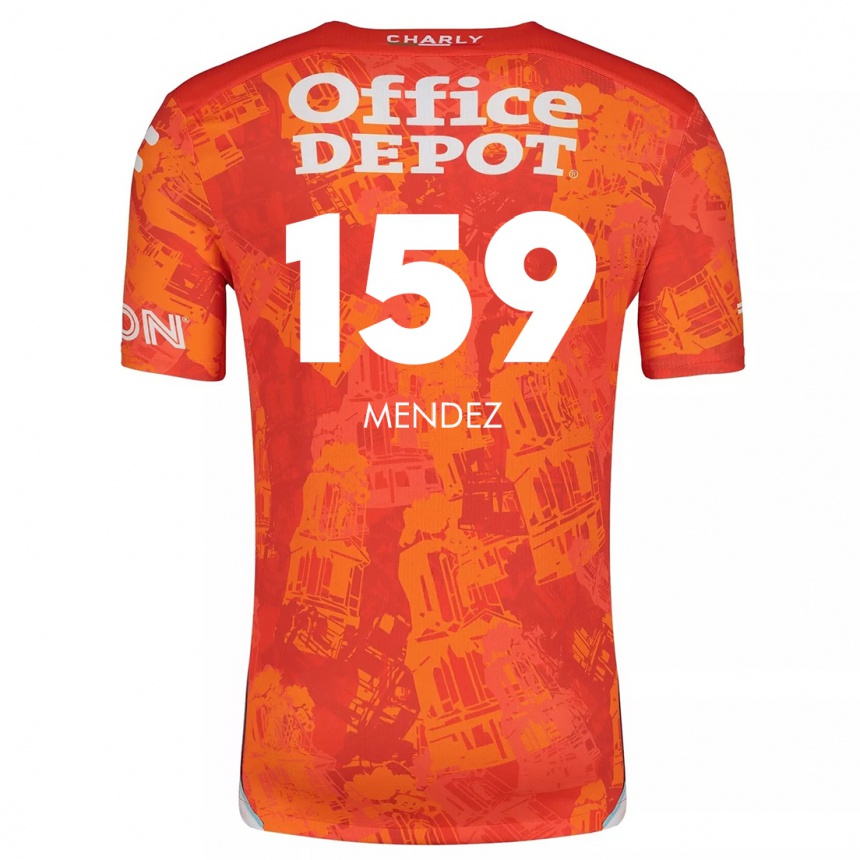 Niño Fútbol Camiseta Daniel Méndez #159 Naranja Blanco 2ª Equipación 2024/25 Argentina