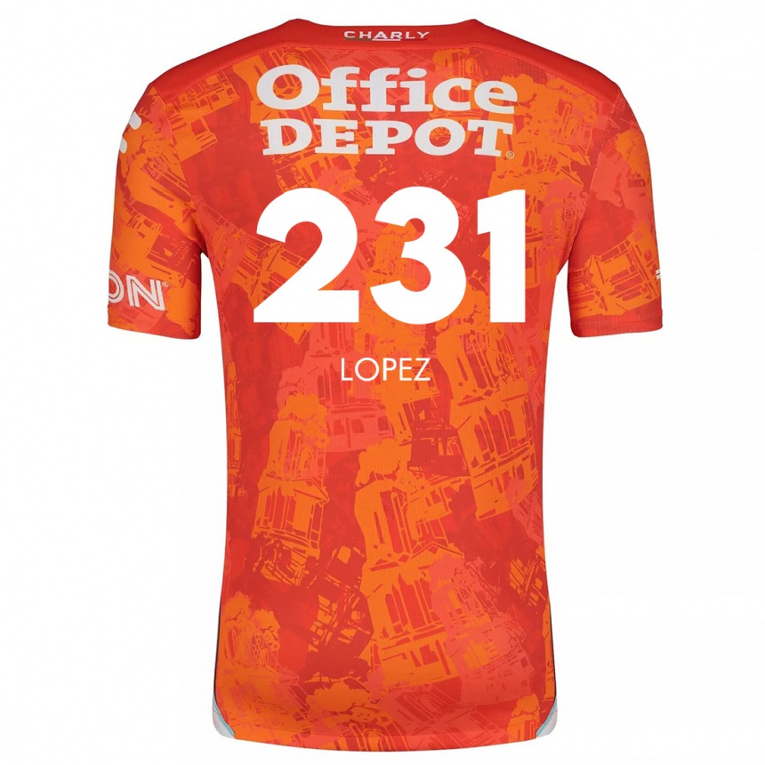 Niño Fútbol Camiseta Víctor López #231 Naranja Blanco 2ª Equipación 2024/25 Argentina