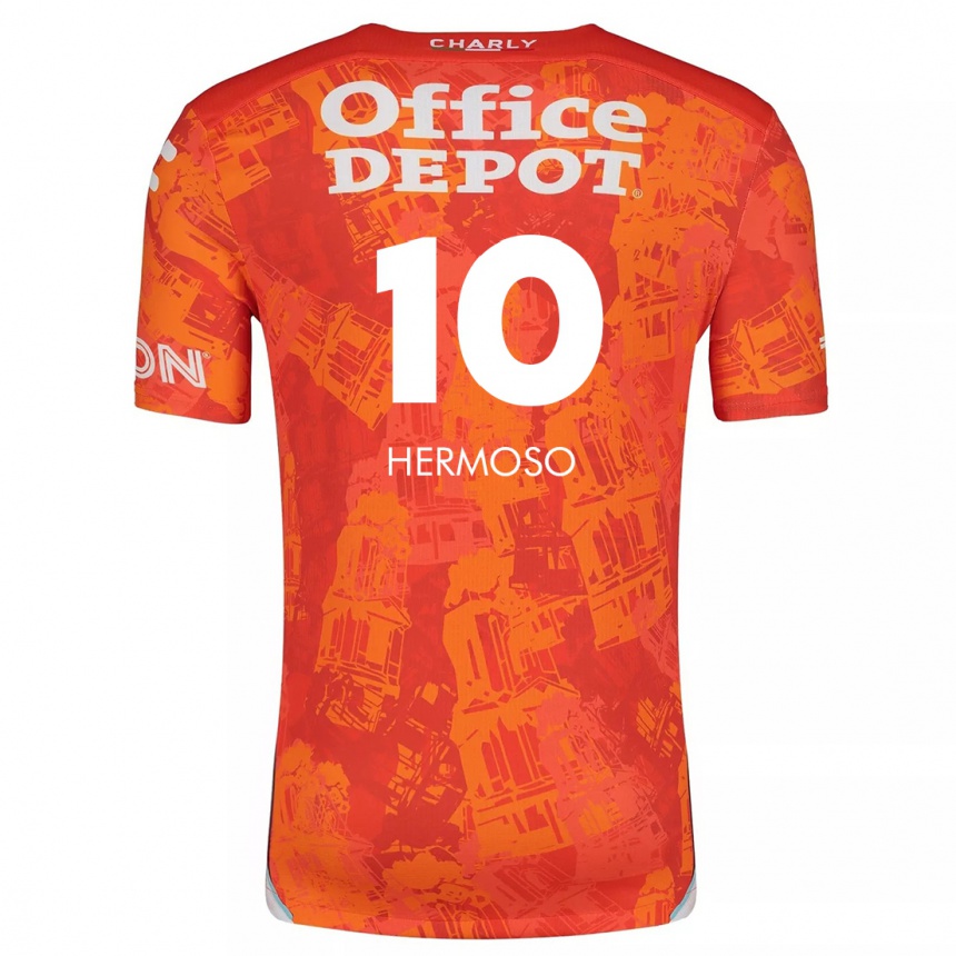 Niño Fútbol Camiseta Jennifer Hermoso #10 Naranja Blanco 2ª Equipación 2024/25 Argentina