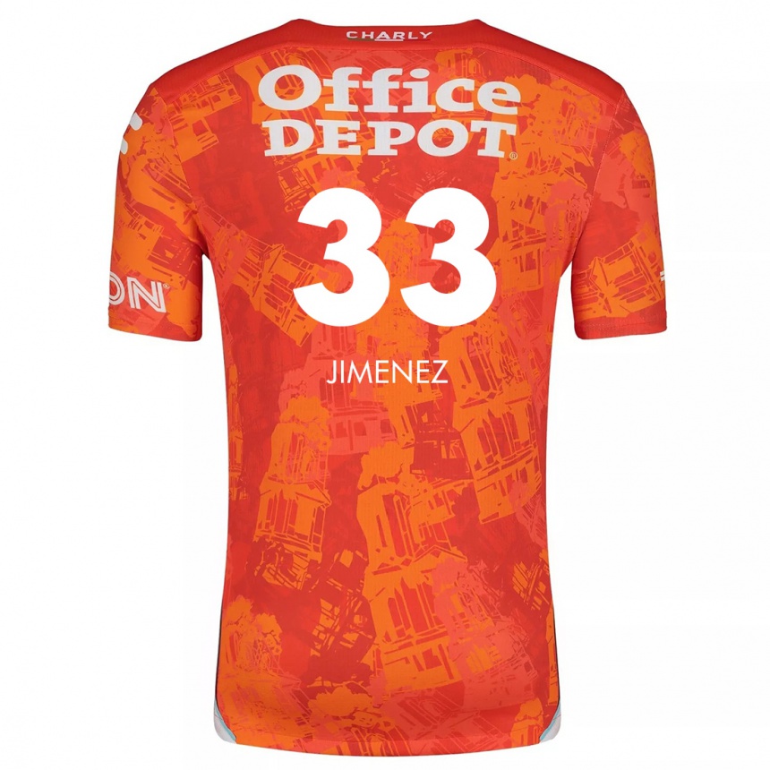 Niño Fútbol Camiseta Stefani Jiménez #33 Naranja Blanco 2ª Equipación 2024/25 Argentina