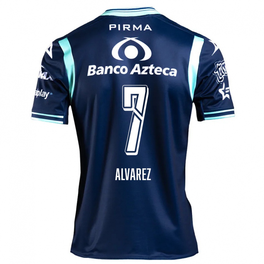 Niño Fútbol Camiseta Daniel Álvarez #7 Azul Marino 2ª Equipación 2024/25 Argentina