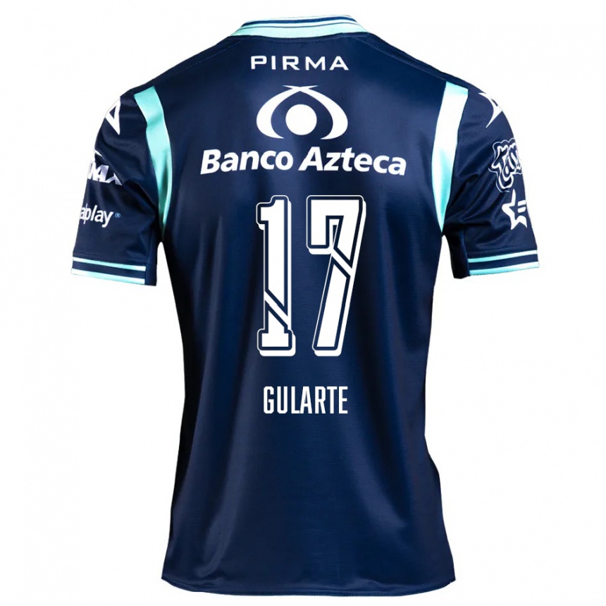 Niño Fútbol Camiseta Emanuel Gularte #17 Azul Marino 2ª Equipación 2024/25 Argentina