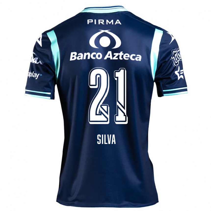 Niño Fútbol Camiseta Gastón Silva #21 Azul Marino 2ª Equipación 2024/25 Argentina