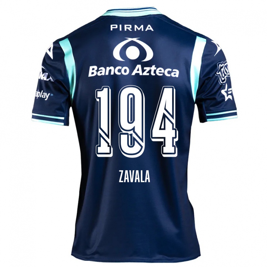 Niño Fútbol Camiseta Arath Zavala #194 Azul Marino 2ª Equipación 2024/25 Argentina