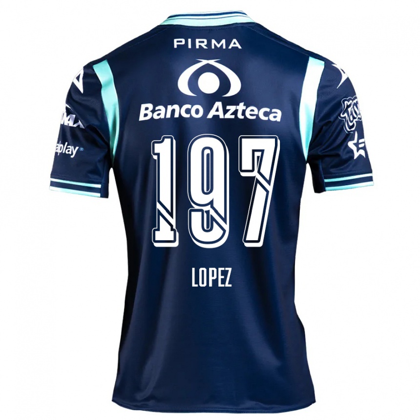 Niño Fútbol Camiseta Sebastián López #197 Azul Marino 2ª Equipación 2024/25 Argentina