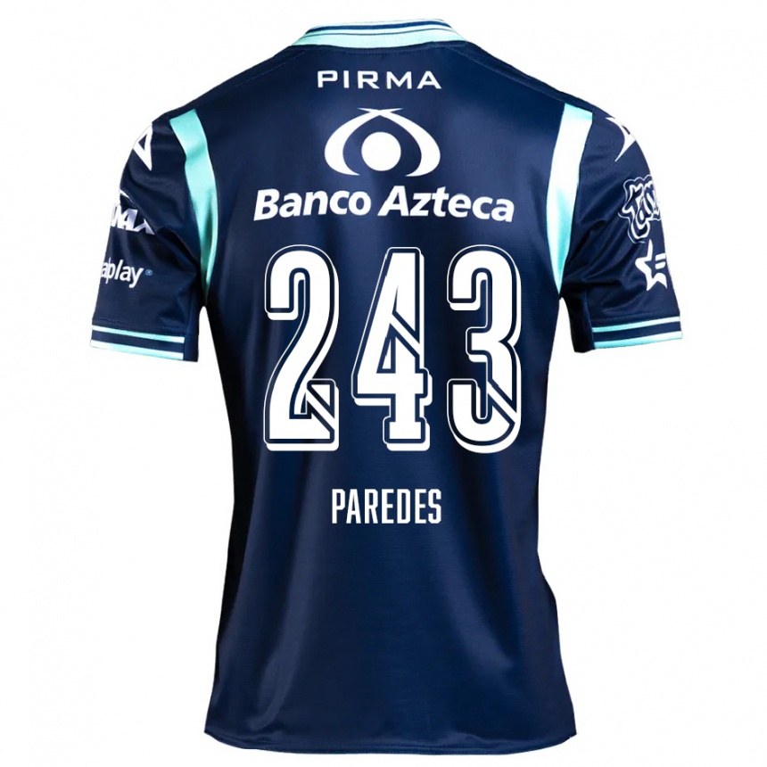 Niño Fútbol Camiseta Iker Paredes #243 Azul Marino 2ª Equipación 2024/25 Argentina