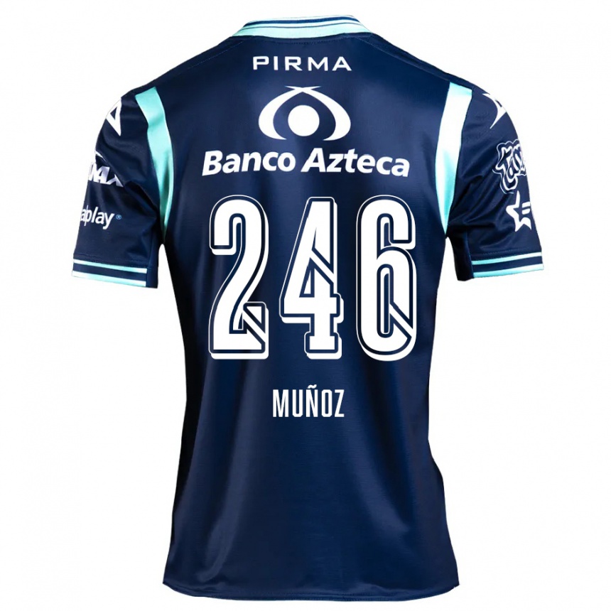 Niño Fútbol Camiseta Zamier Muñoz #246 Azul Marino 2ª Equipación 2024/25 Argentina