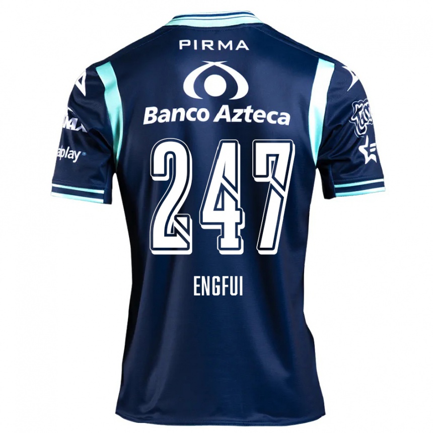 Niño Fútbol Camiseta Emilio Engfui #247 Azul Marino 2ª Equipación 2024/25 Argentina