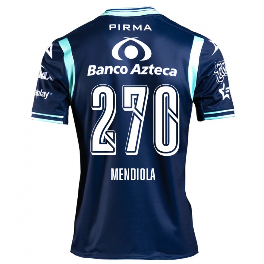 Niño Fútbol Camiseta Carlos Mendiola #270 Azul Marino 2ª Equipación 2024/25 Argentina