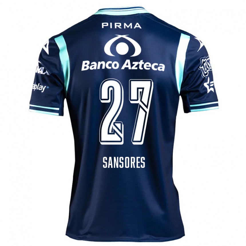 Niño Fútbol Camiseta Miguel Sansores #27 Azul Marino 2ª Equipación 2024/25 Argentina