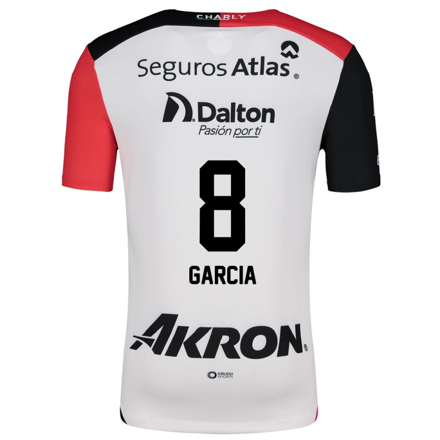 Niño Fútbol Camiseta Mateo García #8 Blanco Rojo Negro 2ª Equipación 2024/25 Argentina