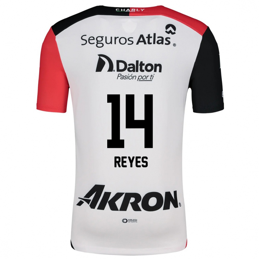 Niño Fútbol Camiseta Luis Reyes #14 Blanco Rojo Negro 2ª Equipación 2024/25 Argentina