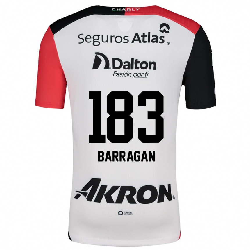 Niño Fútbol Camiseta Roberto Barragán #183 Blanco Rojo Negro 2ª Equipación 2024/25 Argentina